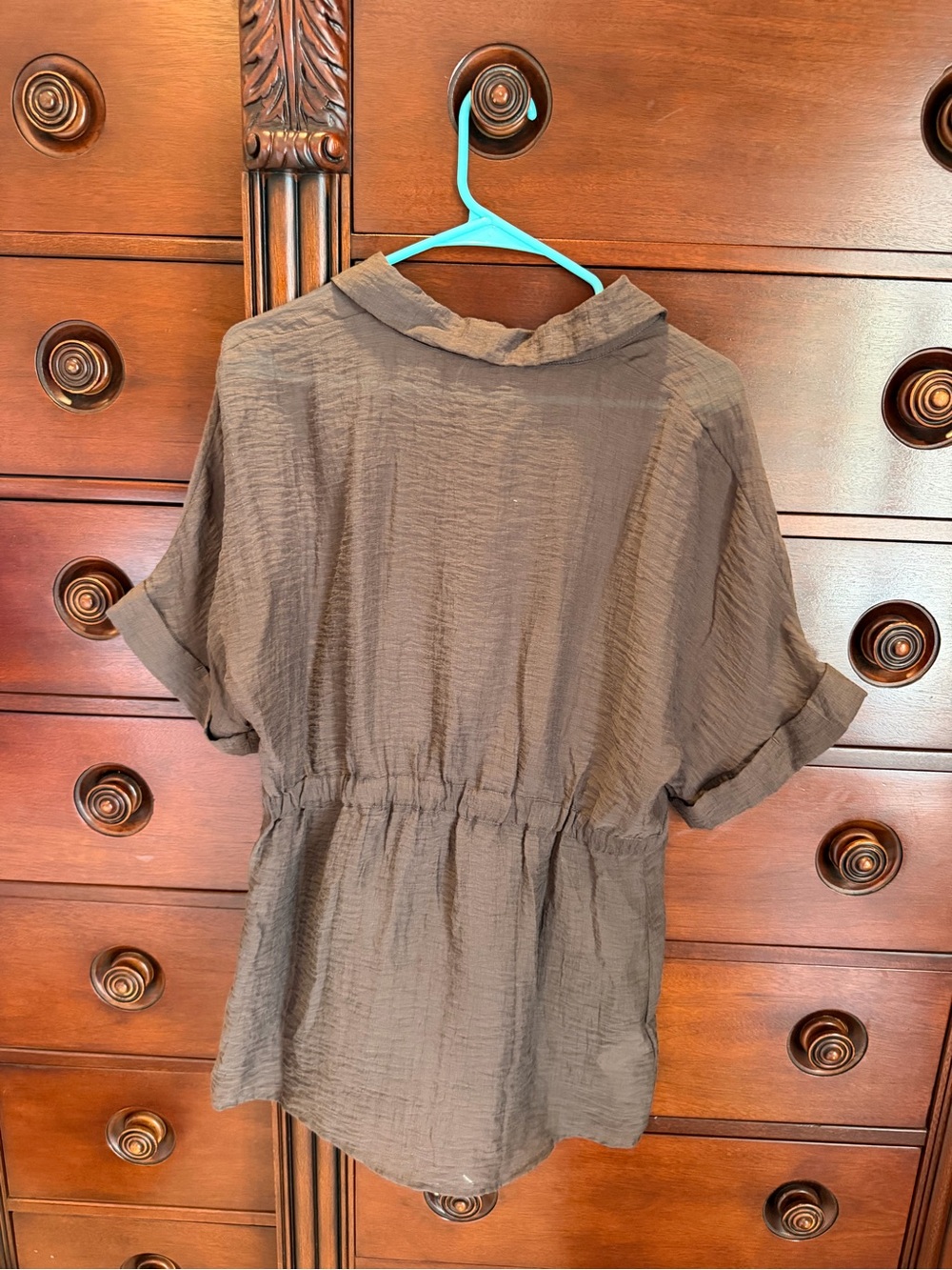 Lightweight Brown Button-Front Top - Picture 2 of 2